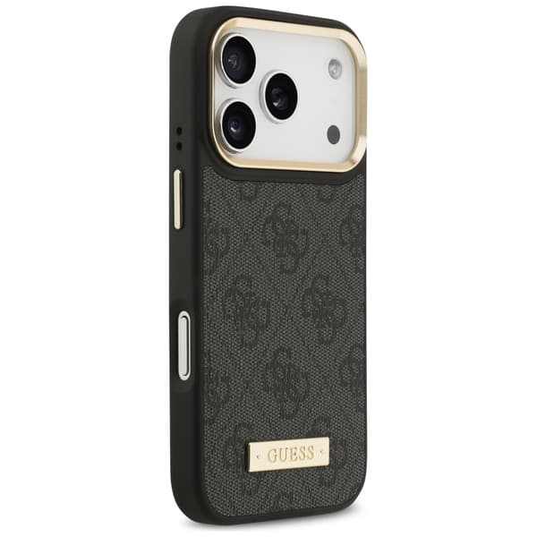 Guess 4G Logoplade MagSafe-etui til iPhone 17 Pro, sort