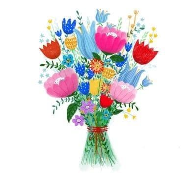 Kort B6 Blomsterbuket