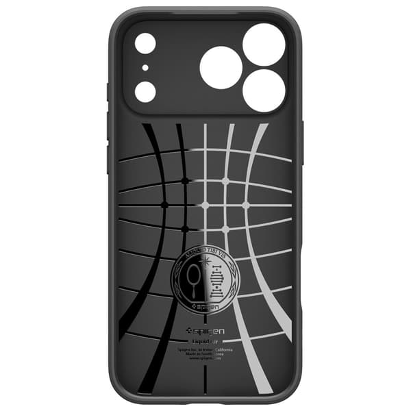 Spigen Liquid Air -kotelo iPhone 17 Pro Maxille, musta
