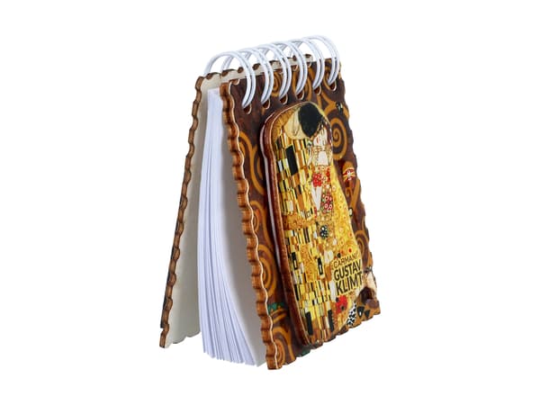 Carmani, magnetisk notesbog - Gustav Klimt/Kysset