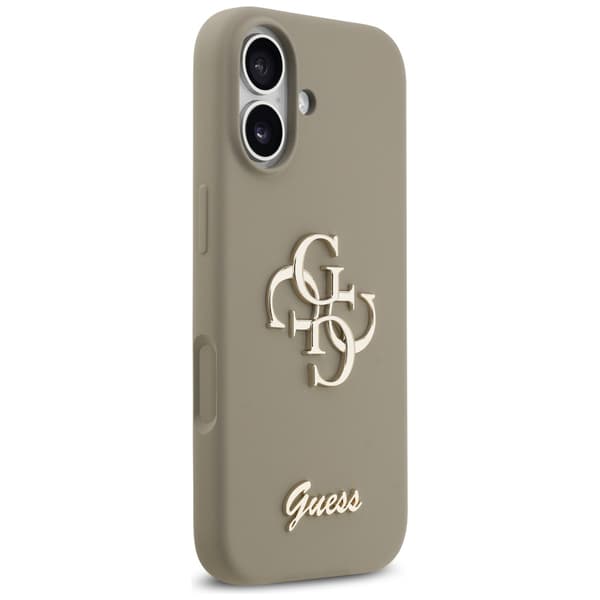 Guess Silicone Big 4G Script -suojakuori iPhone 17:lle, ruskea
