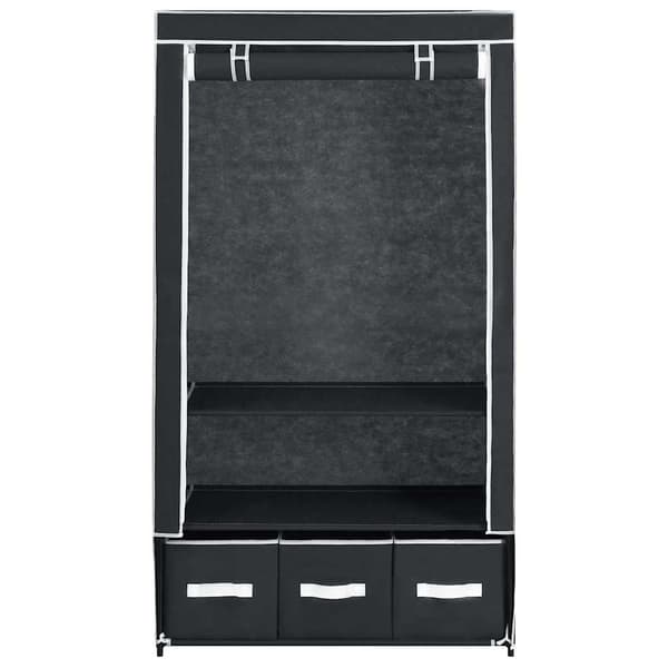 vidaXL garderobeskab, sort, 87 x 49 x 159 cm, stof