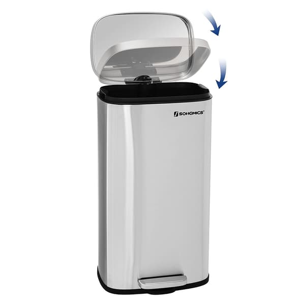 Sølv metal affaldsspand 30 L