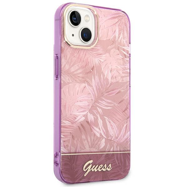 Guess Jungle Collection iPhone 14 Plus-skal, rosa
