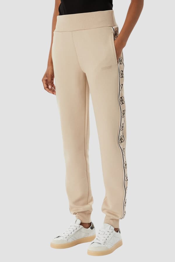 Guess Beige Dammjukisbyxor med Sidoränder Britney Jogger M