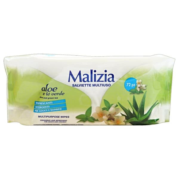 Malizia Salviette Aloe vådservietter 72 stk