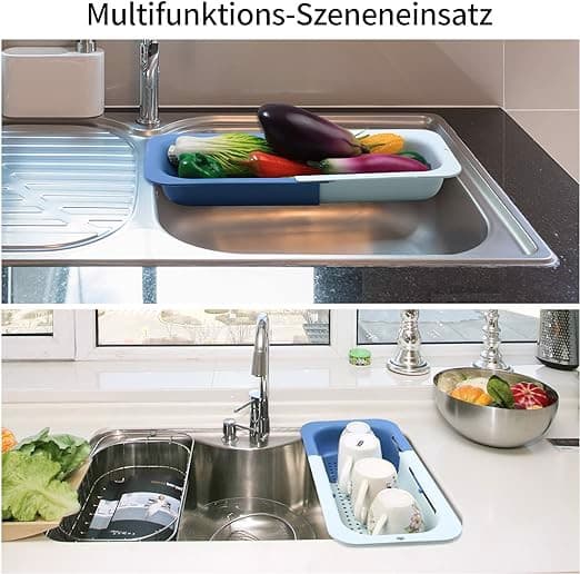 Justerbar kurv til køkkenvask