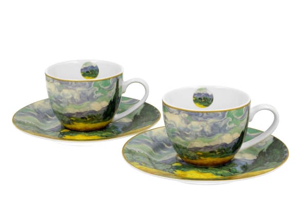 Van Gogh espressokoppar med vetefält