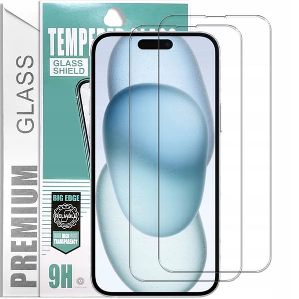 2x PremiumGlass 9H härdat glas för iPhone 15 Plus