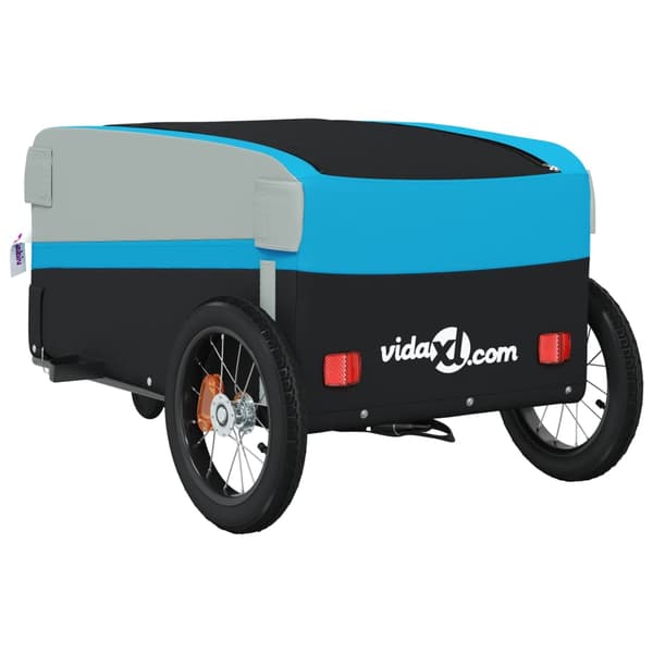 vidaXL cykelanhænger, sort og blå, 30 kg, jern