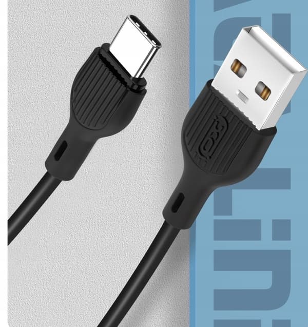 USB C-KABEL 2M | USB - USB TYP C-KABEL | SVART SNABBLADDNING | ÖVERFÖRING
