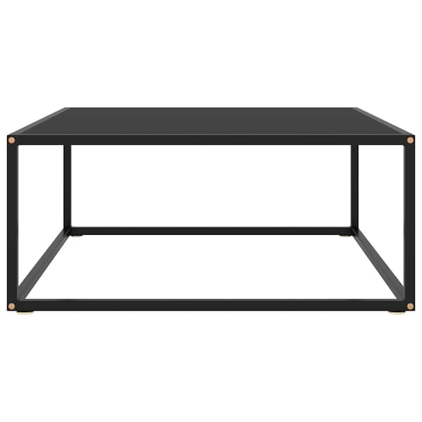 vidaXL sofabord, sort, sort glas, 80x80x35 cm
