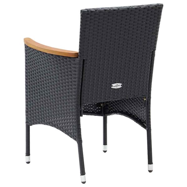 vidaXL havestole, sæt med 4, polyrattan, sort