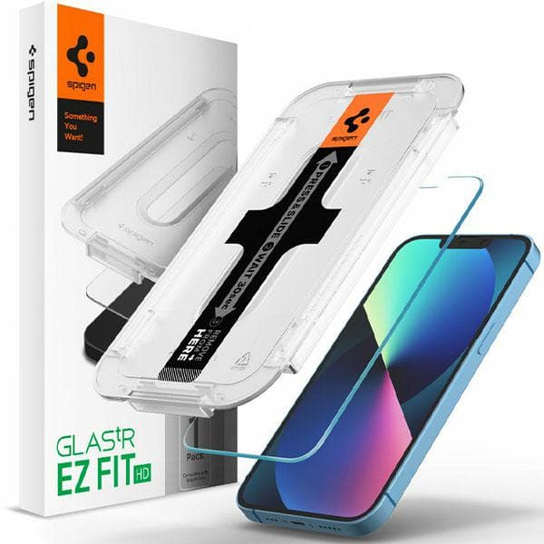 Spigen Glas.tr EZ Fit Etui Glas + Applikator til iPhone 16e / 14 / 13 Pro / 13