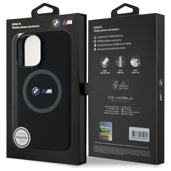 BMW M Silikone Trykt Ring MagSafe-cover til iPhone 16, Sort