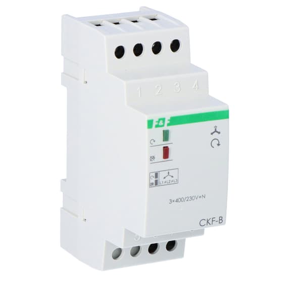 Fasefølge- og fasetabssensor CKF-B kontakter: 1NO, I=10A, 2 moduler
