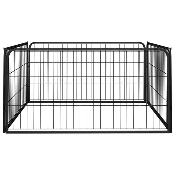 vidaXL hundebur, 4 paneler, sort, 100x50 cm, stål