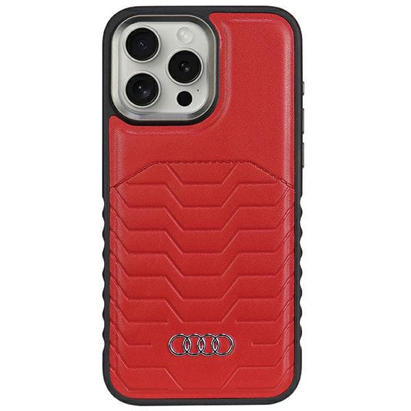 Audi MagSafe-etui i kunstlæder til iPhone 14 Pro Max, rød