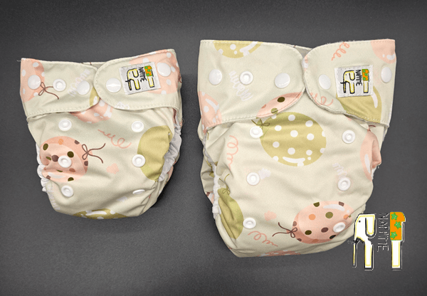 NappiMe Mini Pocket-blöjor i grön microfleece, ballongformade.