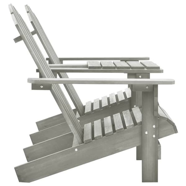 vidaXL Adirondack trädgårdsstolar med bord, gran, grå