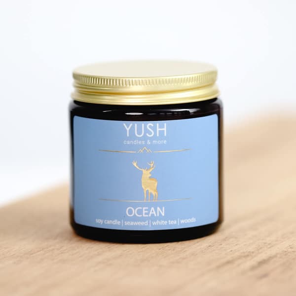 Ocean - Duftlys med soja med havnote - YUSH - 120 ml