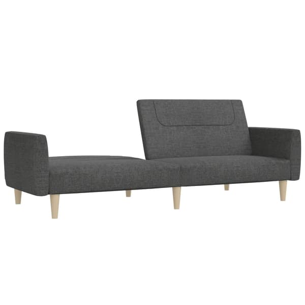 vidaXL 2-sits bäddsoffa, mörkgrå, klädd i tyg