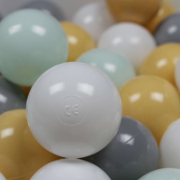 Legetøjskugler ø7cm 50 stk. hvid, lys mint, grå, beige