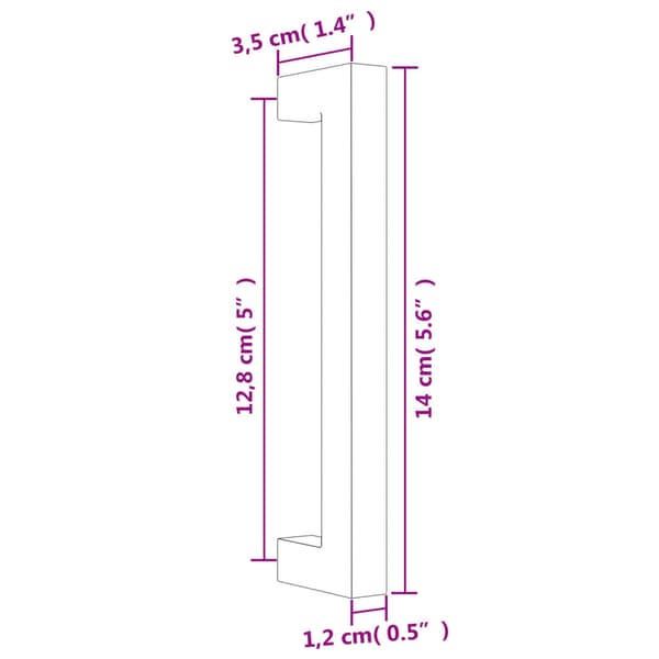 vidaXL skabsgreb 20 stk. sort 128 mm rustfrit stål