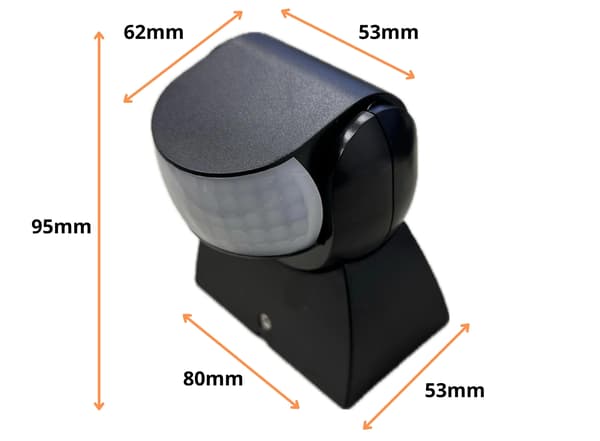 PIR-rörelsesensor räckvidd 12m vit utomhussensor IP65 justerbar