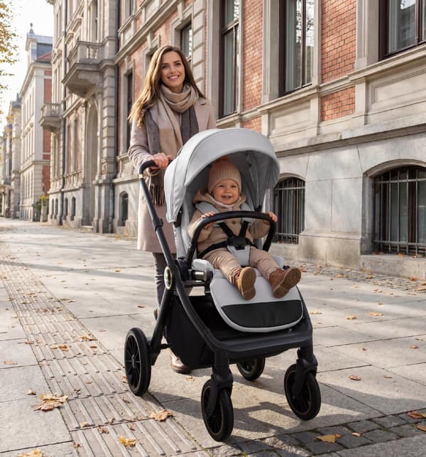 BabyLux ROSSO 2-i-1 klapvogn, gondol, let, foldbart sæt