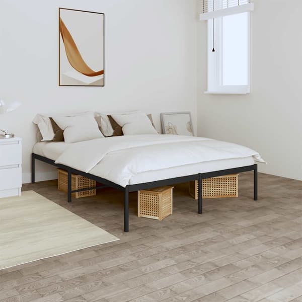 vidaXL metalsengestel sort 140x190 cm