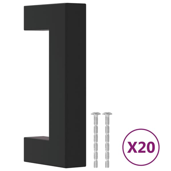 vidaXL skabsgreb 20 stk. sort 64 mm rustfrit stål
