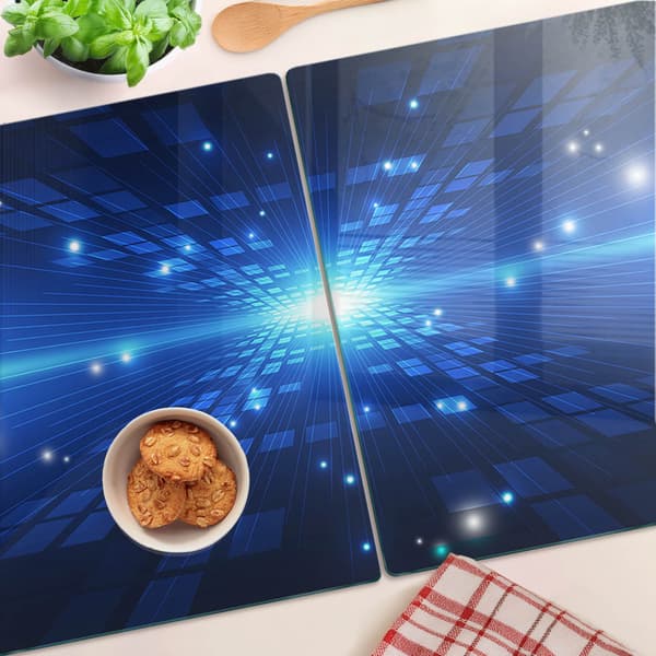 Dekorative serveringsbrædder i glas til snacks, tredimensionelle, 2x40x52 cm