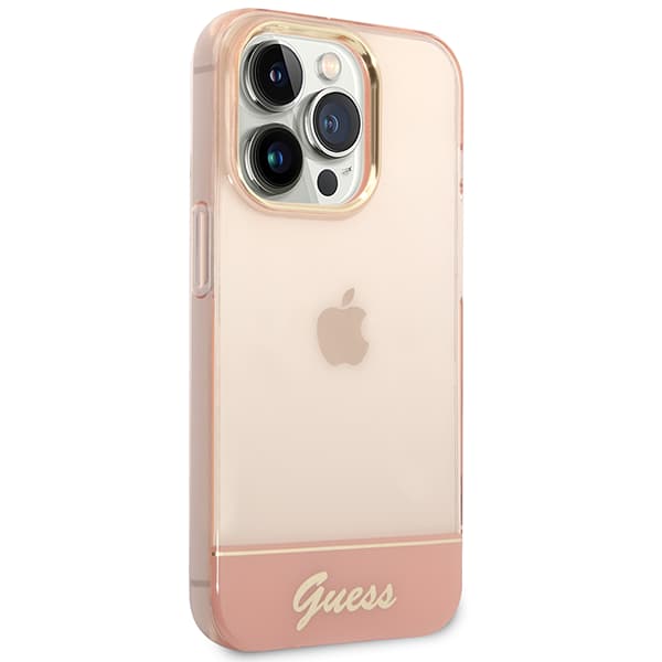 Guess Translucent Fodral till iPhone 14 Pro Max, Rosa