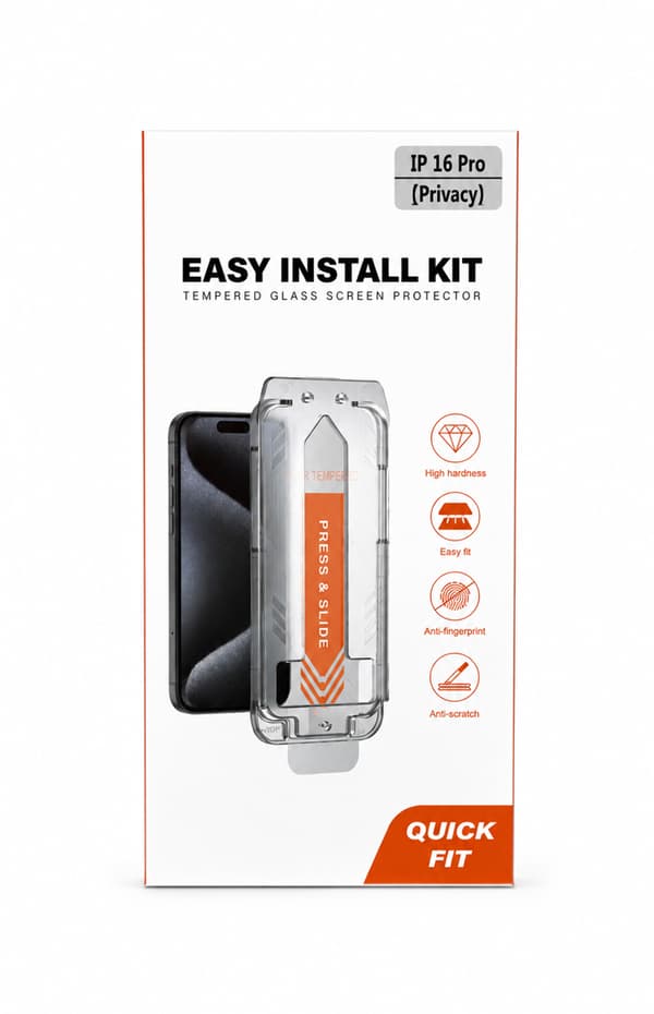 Privacy Glass med applikator til iPhone 16 Pro / 17 Pro