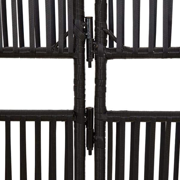 vidaXL 5-panelsskærm, sort, polyrattan
