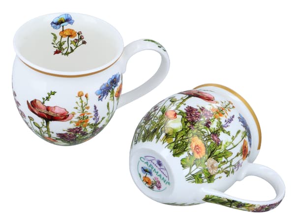 Fatmugg med lock - Vildblommor (CARMANI)