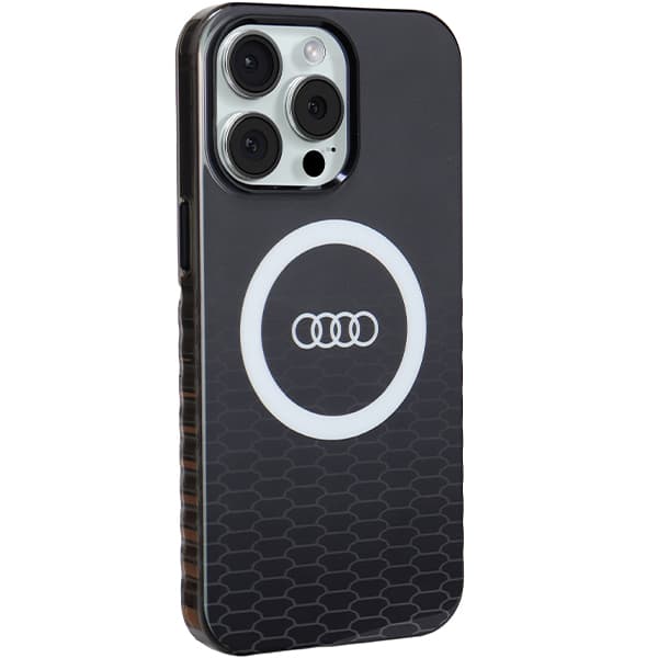 Audi IML MagSafe-etui med stort logo til iPhone 15 Pro Max, sort