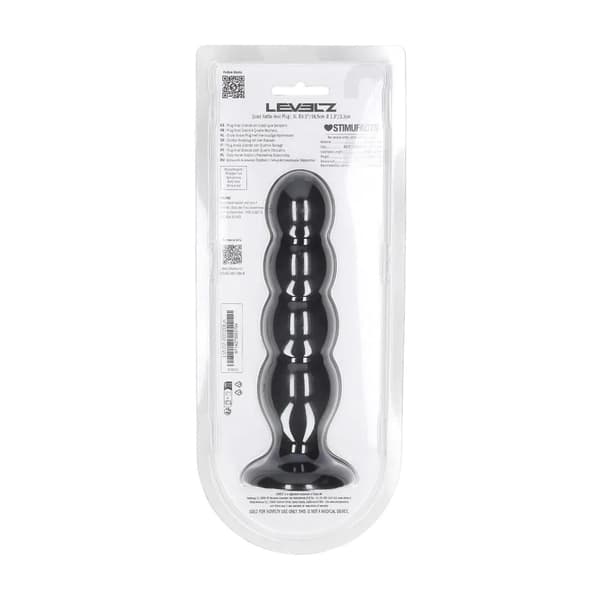 Quad Rattle Flydende Silikone Analprop - XL - Sort