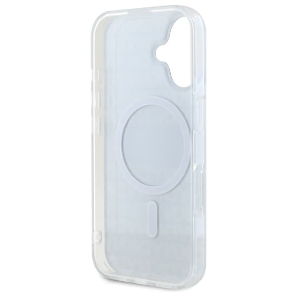 DKNY Repeat Texture Pattern With Randigt skal till iPhone 16, svart