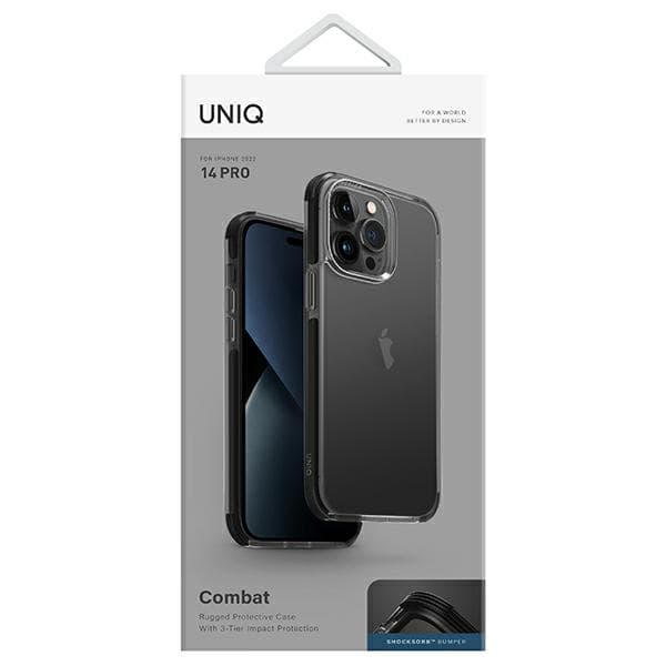 UNIQ Combat -kotelo iPhone 14 Prolle, musta