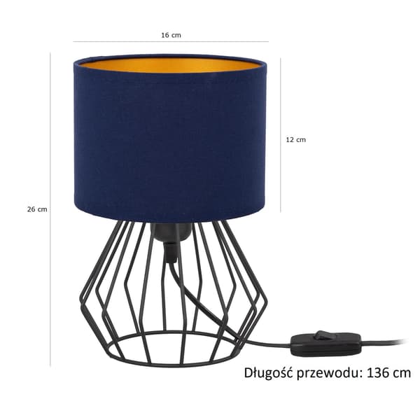 Tornado AMB lampe, marineblå og guld