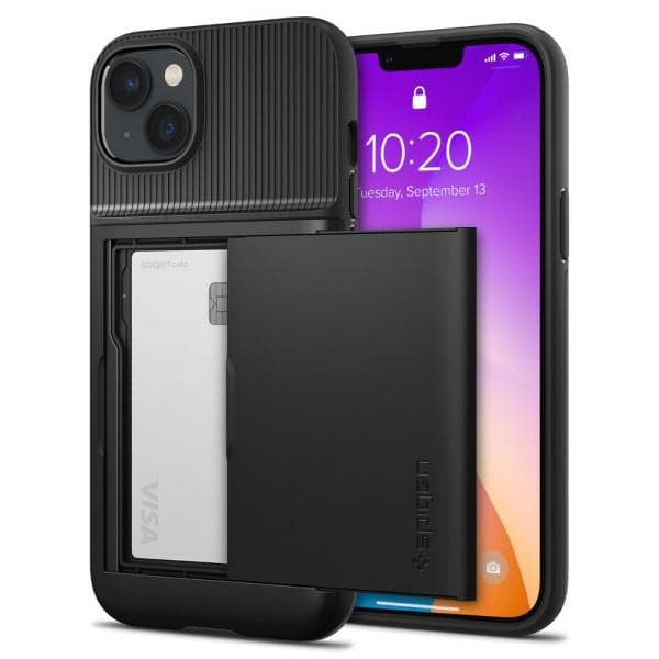 Spigen Slim Armor CS-cover til iPhone 14 Plus, sort