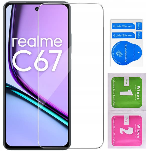 Flip-etui til Realme C67 4G Flip Cover + Glas