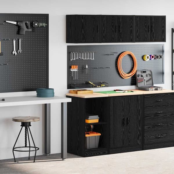 vidaXL garageskabe 2 stk. sort limet træ