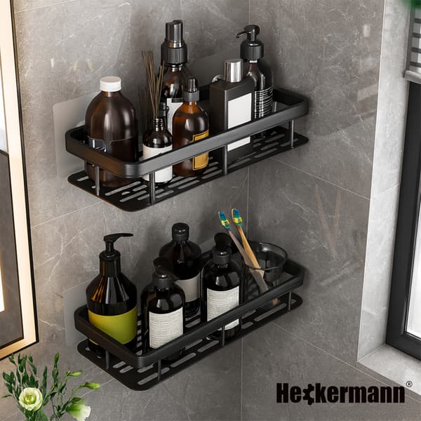 Heckermann Sort Badeværelseshylde 30cm