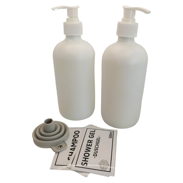 Glastvåls-schampo-dispenser 500ml 2 st