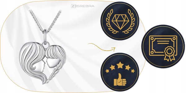 Silverkedja halsband silver pr 925 mor dotter kärlekshänge