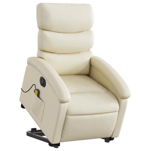 vidaXL elektrisk lænestol med massage, creme
