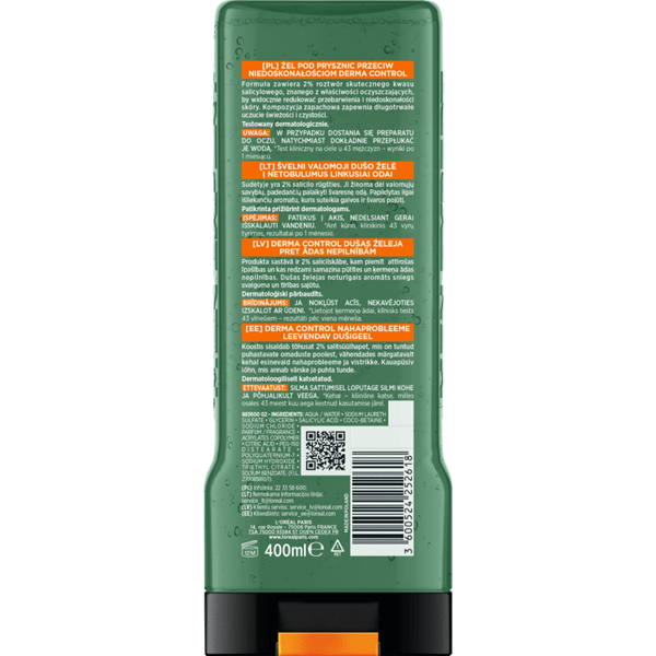 Loreal Men Expert Derma Control XXL Duschgel för män 400ml